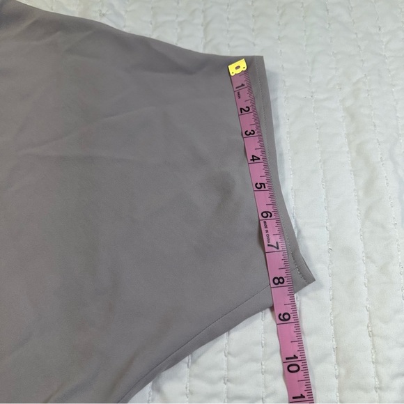 LUXELY By Maggy London Dove Gray Blouson Crew Neck Short Sleeve Bodice THEO- - Picture 5 of 16